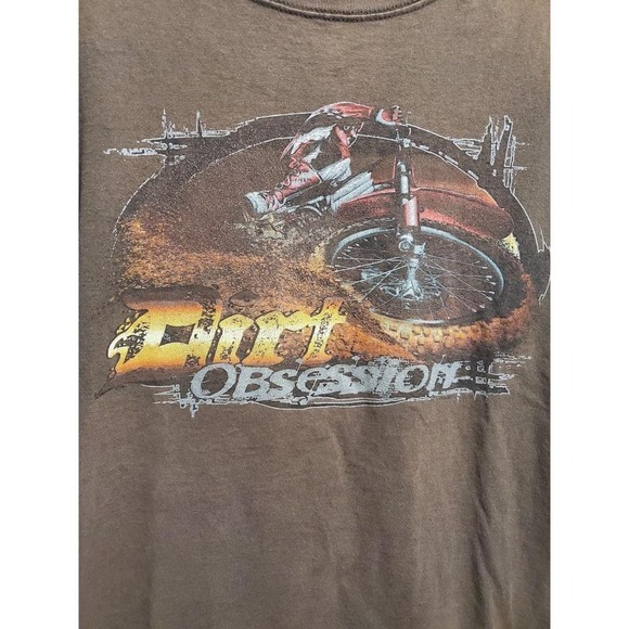 Y2k Brown dirt bike graphic tee - Picture 2 of 7